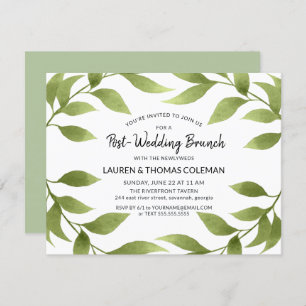 Post Wedding Brunch Watercolor Willow Wreath Invitation