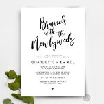 Post wedding, Brunch with the newlyweds, Black Invitation<br><div class="desc">Planning a brunch celebration with the newlyweds the day after the wedding? Invite guests with this "Brunch with the newlyweds",  modern calligraphy design themed Post Wedding Brunch Invitation Card. 
Add your brunch details in matching black font / lettering.

#TeeshaDerrick</div>