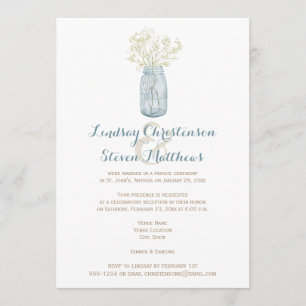 Post Wedding Invite   Mason Jar, Babies Breath 2