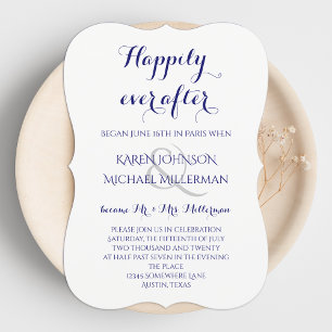Post Wedding Reception Happily Midnight Blue Invitation