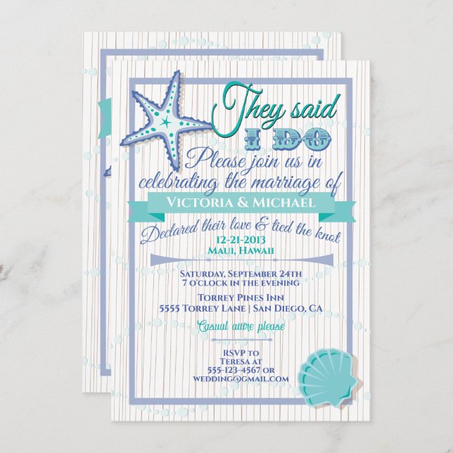 Post Wedding Reception Invitation (Front/Back)