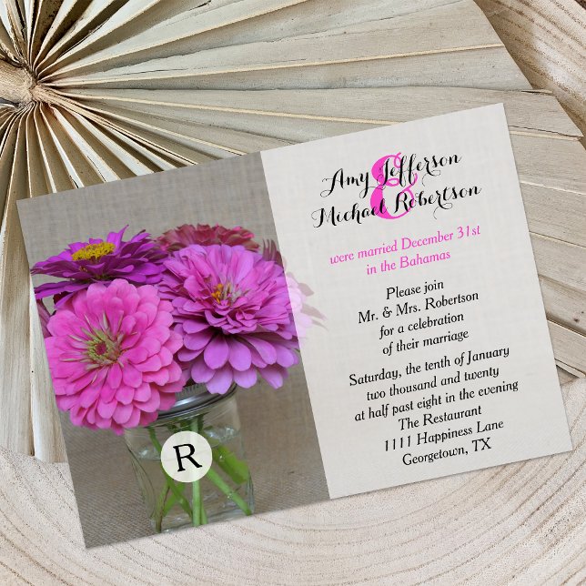 Post Wedding Reception Invitation - Mason Jar (Creator Uploaded)
