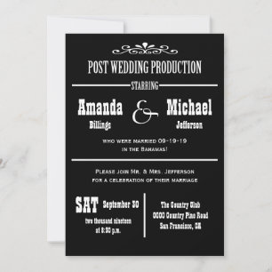 Post Wedding Reception Invitation - Theatre Style
