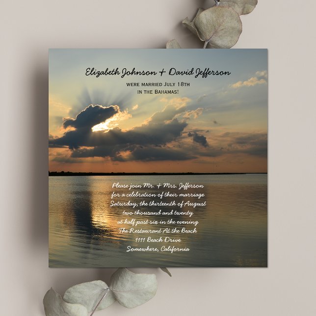 Post Wedding Reception Invitations - Sunset (Creator Uploaded)
