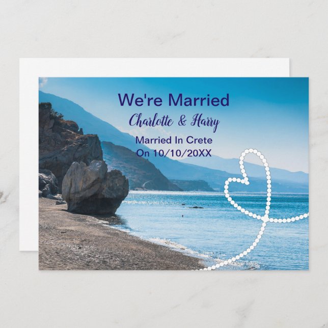 Post Wedding Reception Party Married In Crete Invitation (Front/Back)