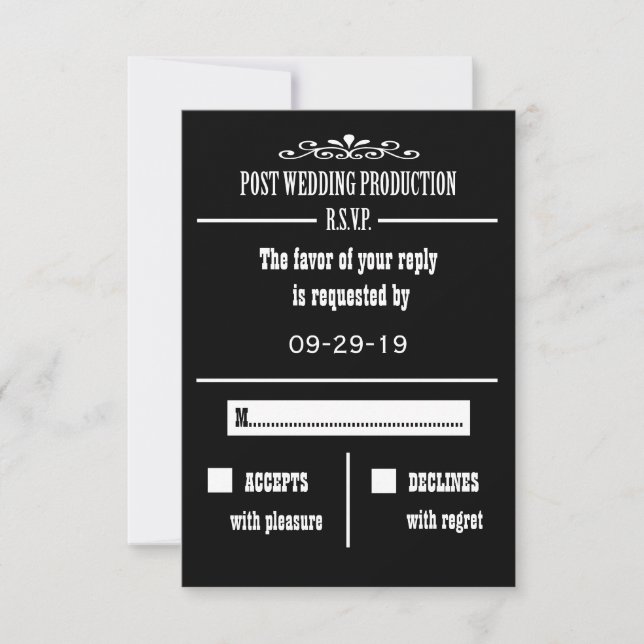 Post Wedding Reception RSVP Invitation Card (Front)