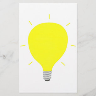 Post Your Bright Idea Yellow Light Bulb Stationery