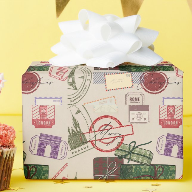 Postage christmas wrapping paper (Creator Uploaded)