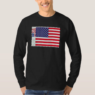 Postage Stamp Usa Patriotic American Flag For 4th T-Shirt