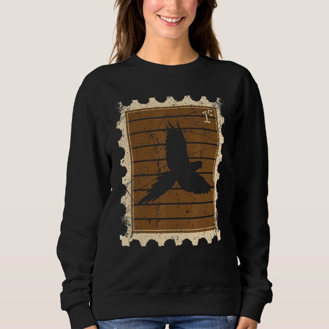 Postage Stamp With A Ara Parrot Sweatshirt (Front)