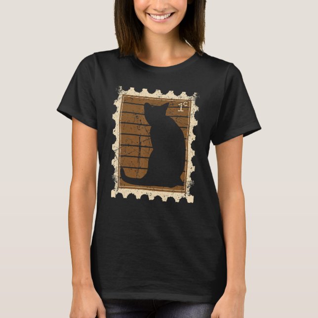 Postage Stamp With A Cat 1 T-Shirt (Front)