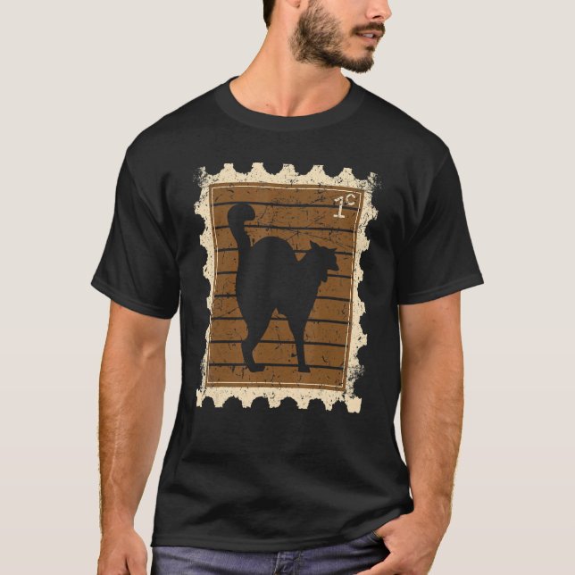 Postage Stamp With A Cat T-Shirt (Front)