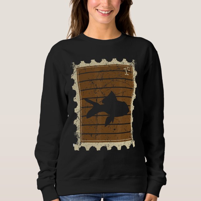 Postage Stamp With A Fish Sweatshirt (Front)