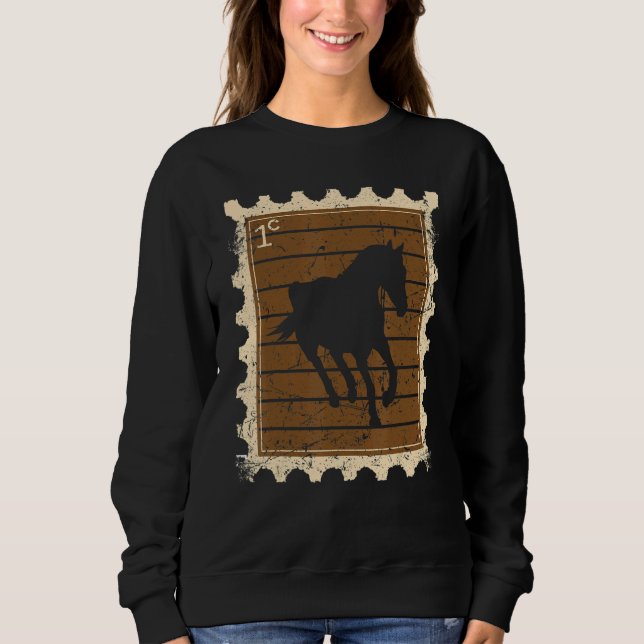 Postage Stamp With A Horse 3 Sweatshirt (Front)