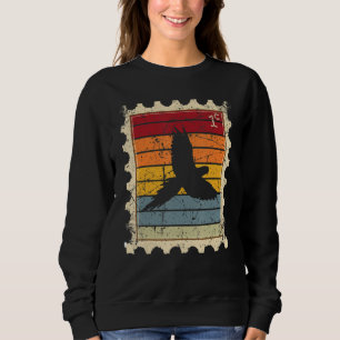 Postage Stamp With A Sunset Ara Parrot Sweatshirt