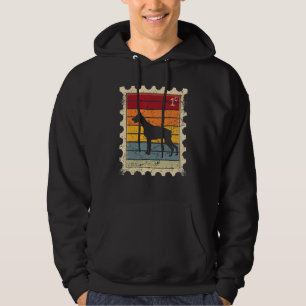 Postage Stamp With A Sunset Dobermann Hoodie