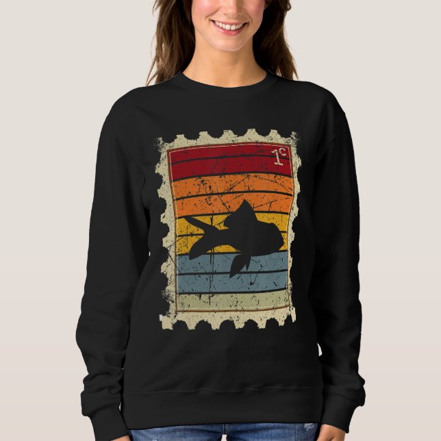 Postage Stamp With A Sunset Fish Sweatshirt (Front)