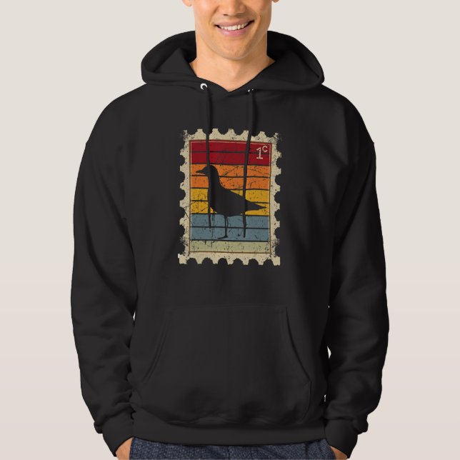 Postage Stamp With A Sunset Gull Hoodie (Front)