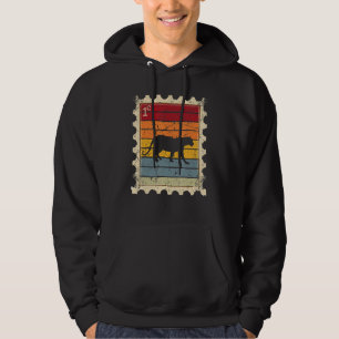 Postage Stamp With A Sunset Lion Or Leopard Hoodie