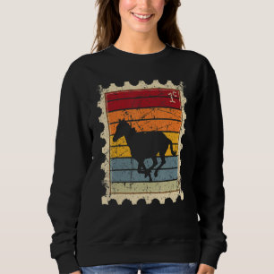 Postage Stamp With A Sunset Running Horse Sweatshirt