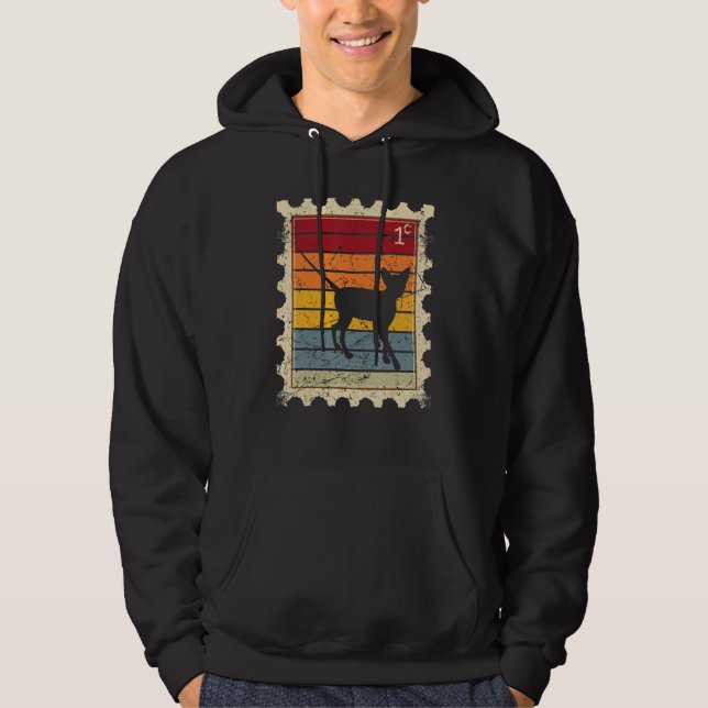 Postage Stamp With A Sunset Sphynx Cat Hoodie (Front)