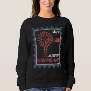 Postage Stamp With An Old Wind Turbine In Birmingh Sweatshirt
