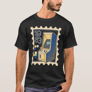 Postage Stamp With Computer Game Slot Machine 1983 T-Shirt