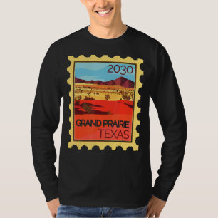Postage Stamp With Desert Landscape Grand Prairie T-Shirt