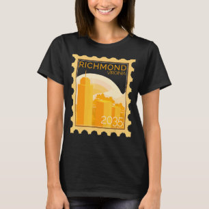 Postage Stamp With Sunset In Richmond T-Shirt
