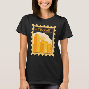 Postage Stamp With Sunset In Sunnyvale T-Shirt