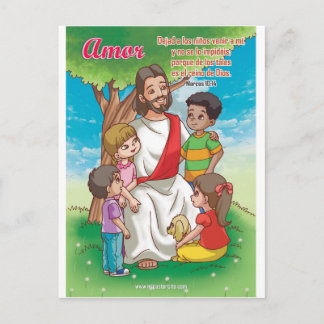 Postal Cristiana - Jesús y los niños Postcard