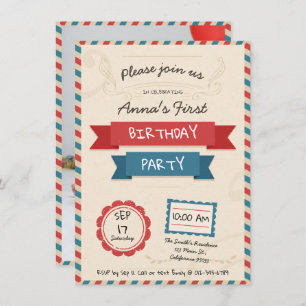 Postal Envelope. Birthday Invitation. Invitation