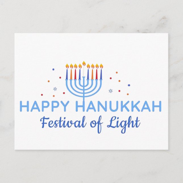 Postal Festiva Hanukkah Sameach Holiday Postcard (Front)