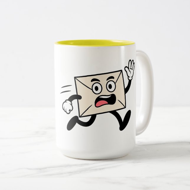 Postal lady with mail Two-Tone coffee mug (Front Right)