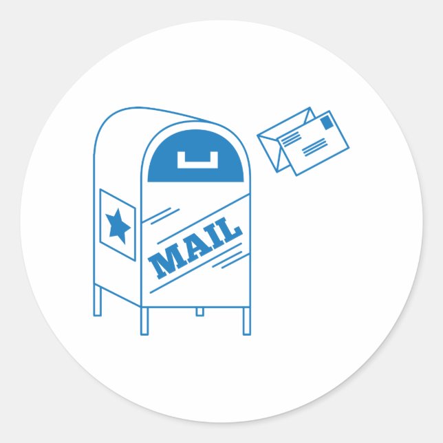 Postal Mail Classic Round Sticker (Front)