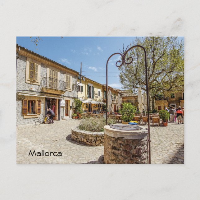 postal plaza de valldemossa en la isla de Mallorca Postcard (Front)