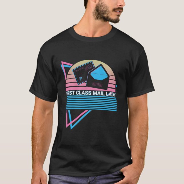 Postal Service Post First Class Mail Lady T-Shirt (Front)