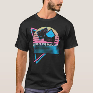 Postal Service Postman Retro First Class Mail Lady T-Shirt