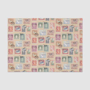 Postal Stamps Tissue Paper