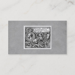 Postal Union Congress 1929 1 Pound Postage Stamp Business Card