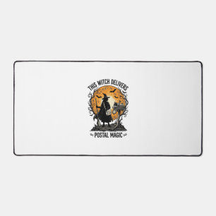 Postal Witch Shirt Vintage Halloween Mail Carrier Desk Mat