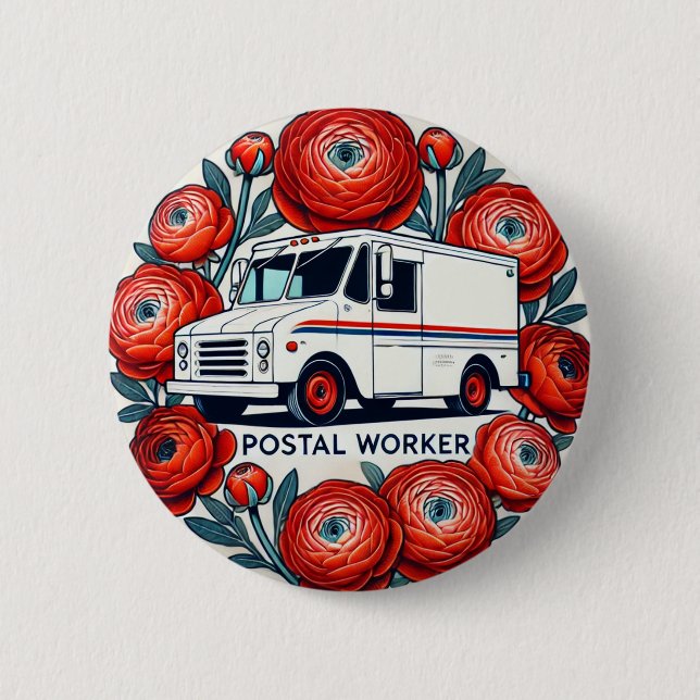 Postal Worker                                      6 Cm Round Badge (Front)