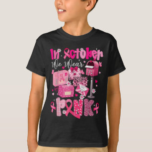 Postal Worker Breast Cancer Awareness October We W T-Shirt