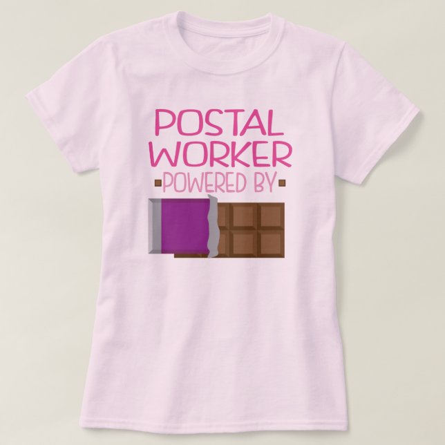 Postal Worker Chocolate Gift for Her T-Shirt (Design Front)