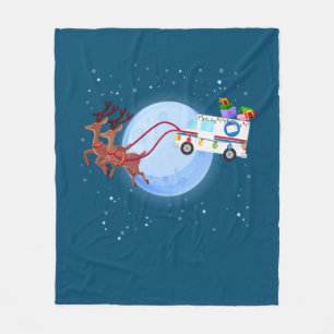 Postal Worker Christmas Mail Truck Funny Mailman Fleece Blanket