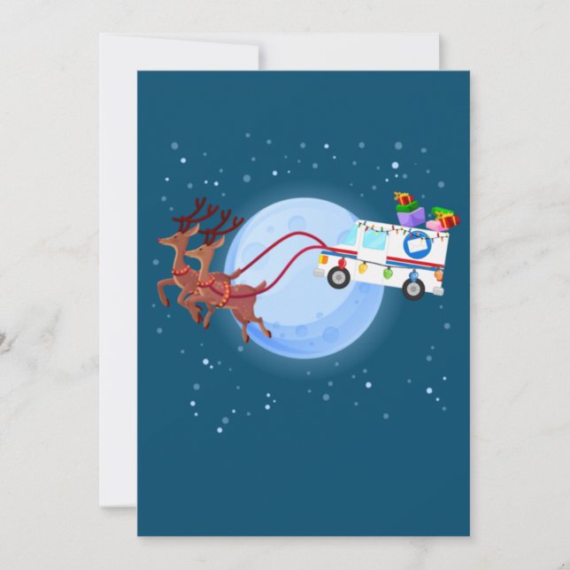 Postal Worker Christmas Mail Truck Funny Mailman Invitation (Front)