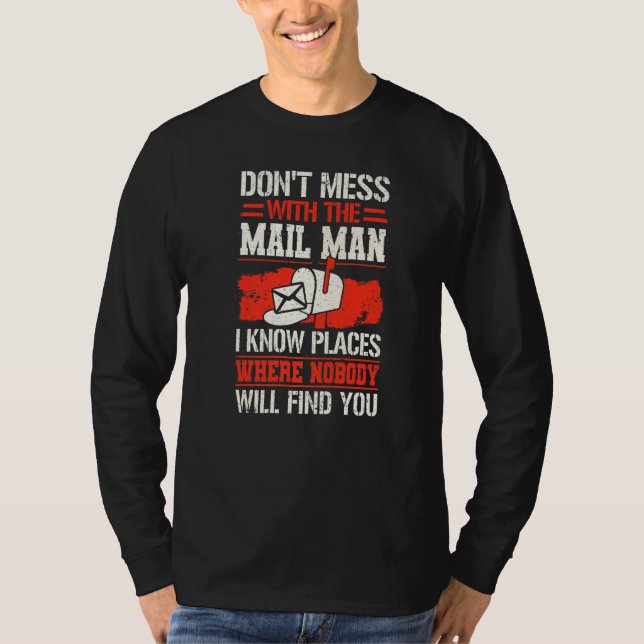 Postal Worker Delivery Service Post Office Mailbox T-Shirt (Front)