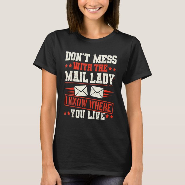 Postal Worker Delivery Service Post Office Mailbox T-Shirt (Front)