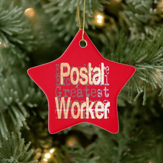 Postal Worker Extraordinaire Ceramic Tree Decoration (Tree)