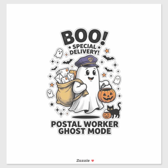 Postal Worker Ghost Mode Halloween Delivery Design (Sheet)